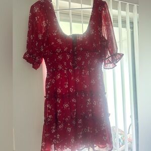 Floral red dress 💋